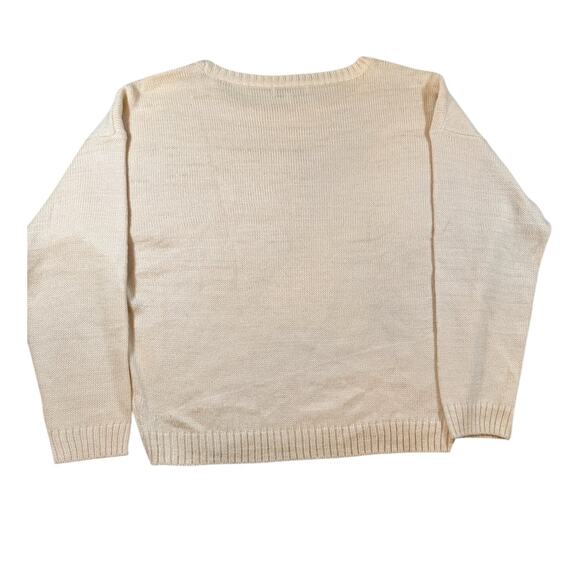 Beachy X Goldfish Kiss XL Tropical Vibes Tan Oversized Knit Pullover Sweater - Picture 2 of 12